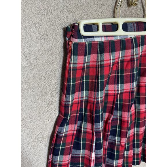 Vintage Talbots Plaid 100% Wool Midi Skirt Size 4p Pleated Oktoberfest - Picture 4 of 9